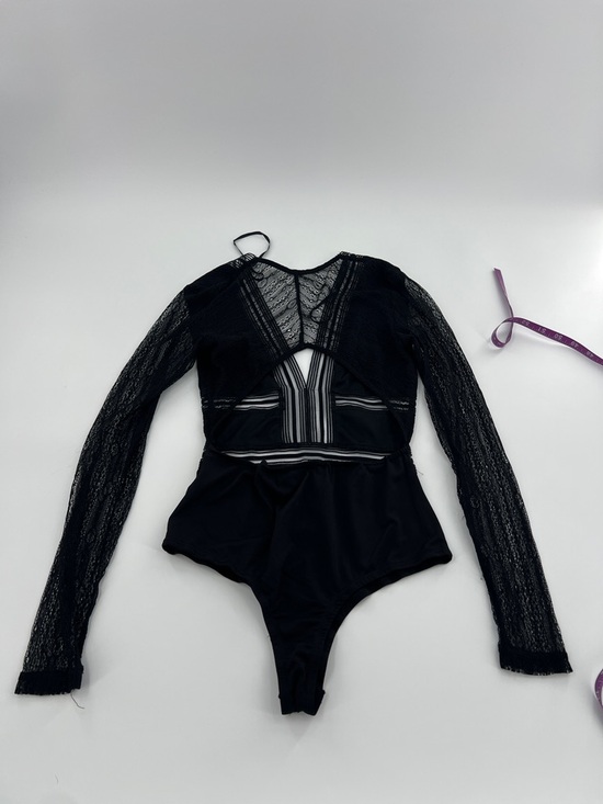 Lulus Casita Black Sheer Lace Long Sleeve Bodysuit XS - Picture 12 of 12